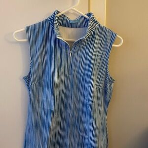 J McLaughlin Blue Striped Sleeveless Top